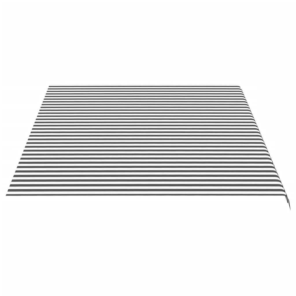 Tela De Repuesto Para Toldo Gris Antracita Y Blanco 5x3,5 M Poliéster_3