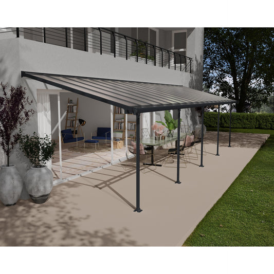 Pérgola adosada Feria 300x971 cm gris