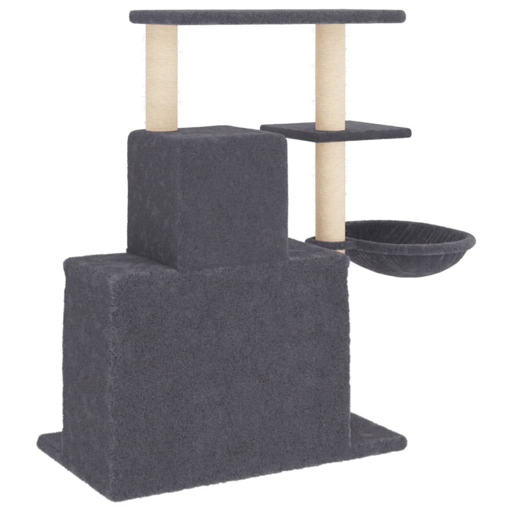 Vidaxl Rascador Para Gatos Con Postes De Sisal Gris Oscuro 83 Cm_4