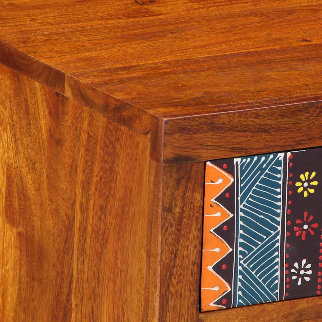 Mesita De Noche 2 Uds 40x35x45 Cm Madera Maciza De Acacia_3