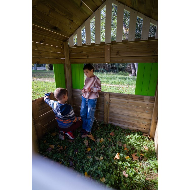 Casita De Madera Masgames Lollipop Xxl Horeca + Cocinita Azul._5