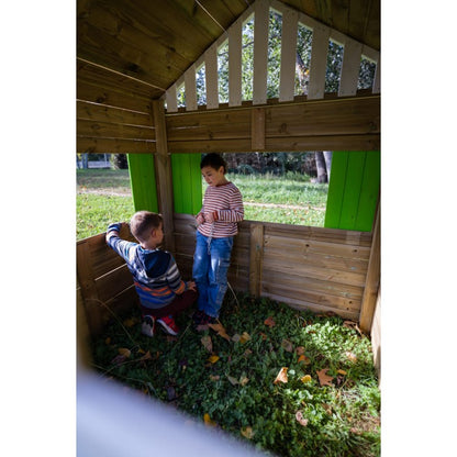 Casita De Madera Masgames Lollipop Xxl Horeca + Cocinita Azul.