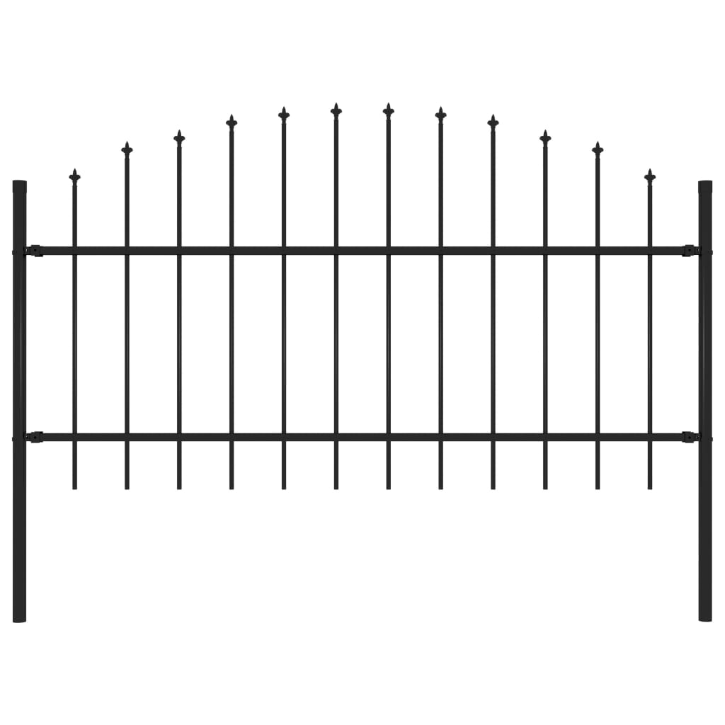 Valla De Jardín Con Puntas Acero Negro (1-1,25)x1,7 M / Vetonek_0