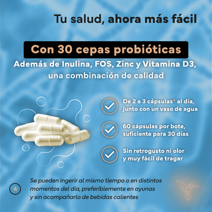 Pack 2x Probiótico Full Spectrum Complex Con Prebióticos De Sevens Nutrition. Salud Digestiva Y Sistema Inmune_4