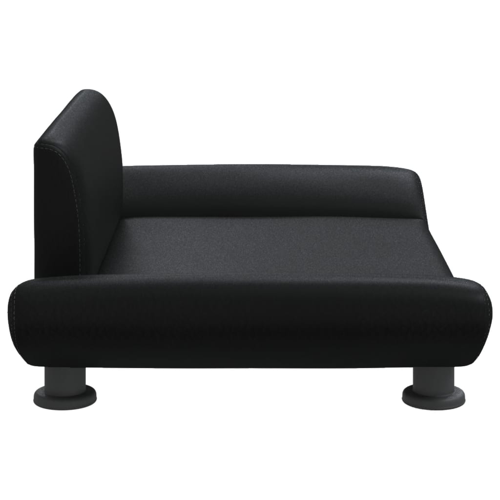 Cama Para Perros De Cuero Sintético Negra 70x45x28 Cm / Vetonek_5