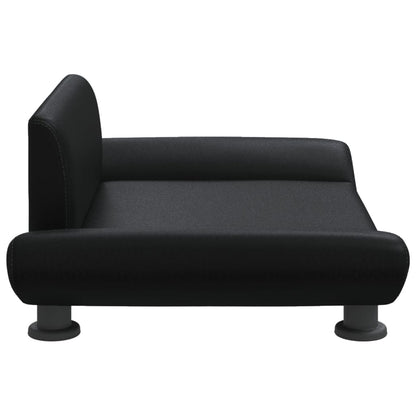 Cama Para Perros De Cuero Sintético Negra 70x45x28 Cm / Vetonek_5
