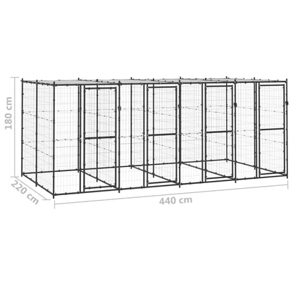 Perrera De Exterior De Acero Con Techo 9,68 M²_5