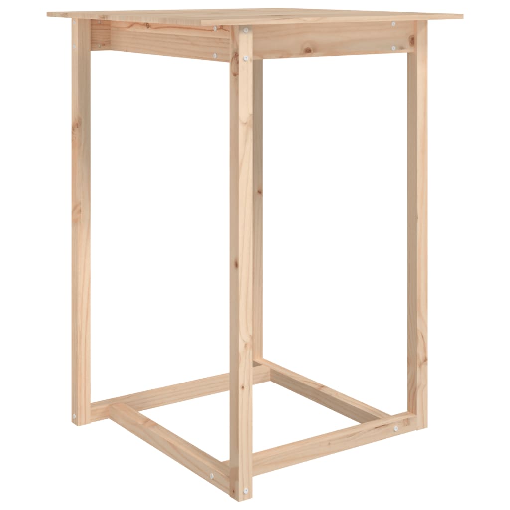 Mesa Alta De Bar De Madera Maciza De Pino 80x80x110 Cm_0