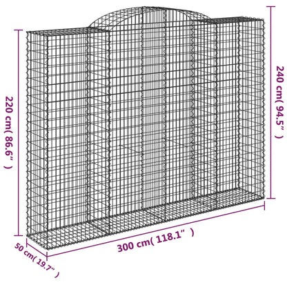 Cestas De Gaviones 2 Uds Forma De Arco Hierro 300x50x220/240 Cm_5