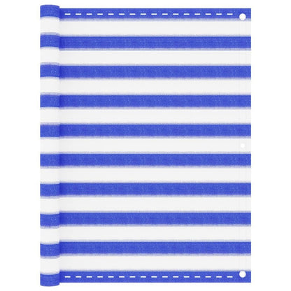 Vidaxl Toldo Para Balcón Hdpe Azul Y Blanco 120x400 Cm_0