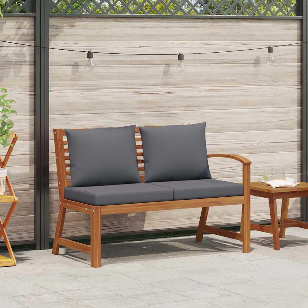 Vidaxl Banco De Jardín Madera De Acacia Y Cojines Gris Oscuro 114,5 Cm_1