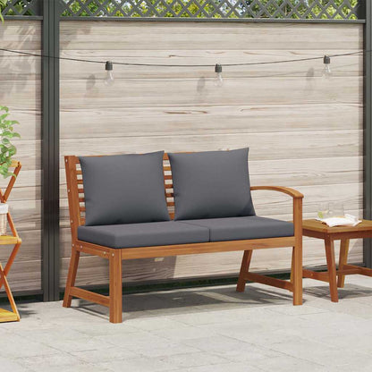 Vidaxl Banco De Jardín Madera De Acacia Y Cojines Gris Oscuro 114,5 Cm_1