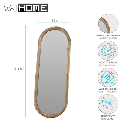 Espejo Ovalado En Madera H.77,5cm - Well Home_1