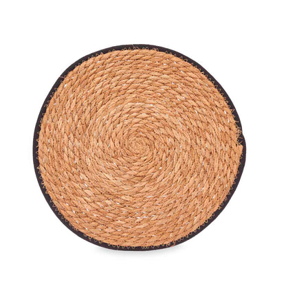 Salvamantel Esparto Borde Tela Negro 35c Colección Kinvara_2