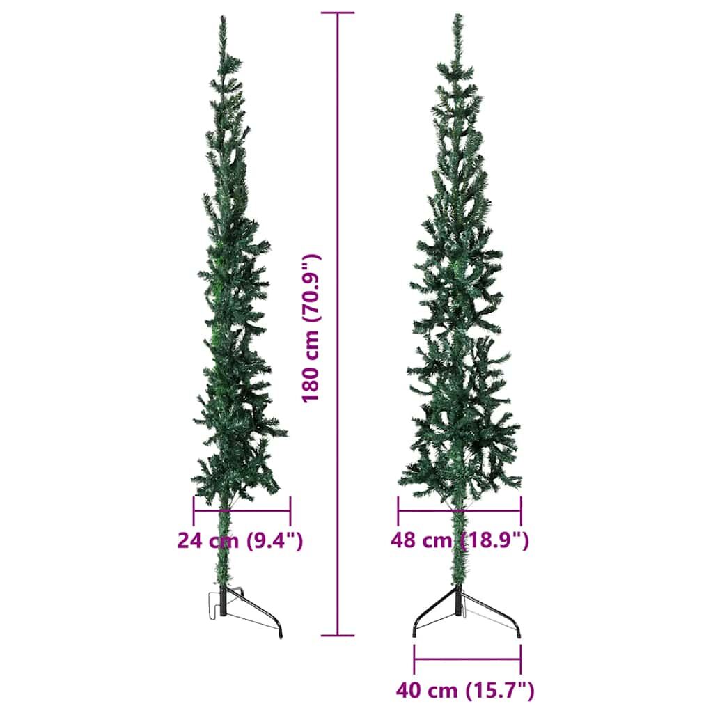 Vidaxl Medio Árbol De Navidad Artificial Con Soporte Verde 180 Cm_2