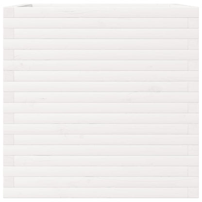Jardinera De Madera Maciza De Pino Blanca 70x70x68,5 Cm_4