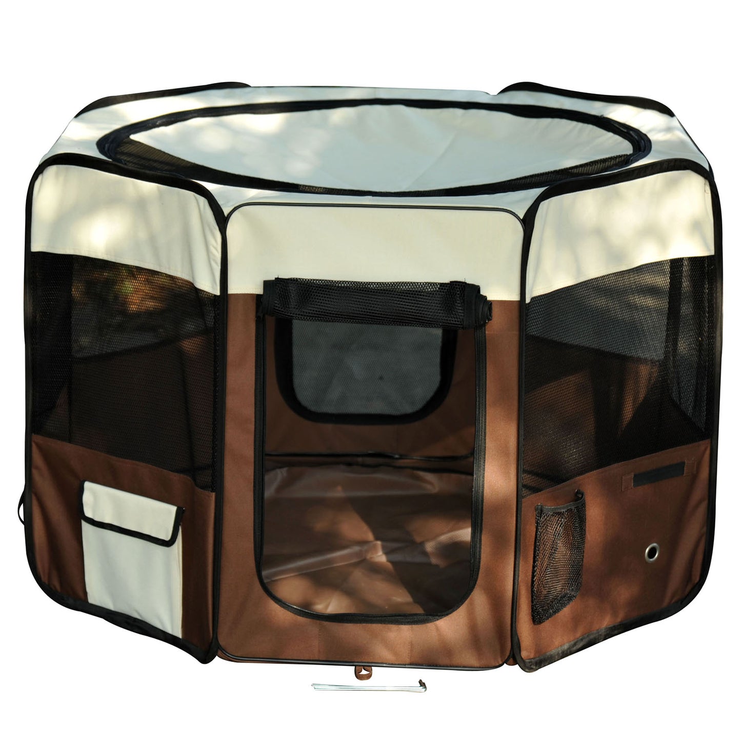 Pawhut Parque Para Mascotas Plegable 117x117x76cm Malla Transpirable_4