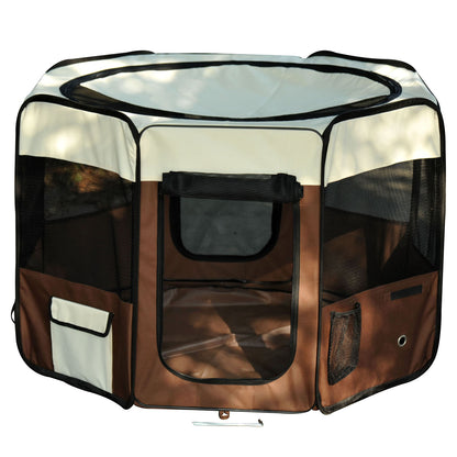Pawhut Parque Para Mascotas Plegable 117x117x76cm Malla Transpirable_4