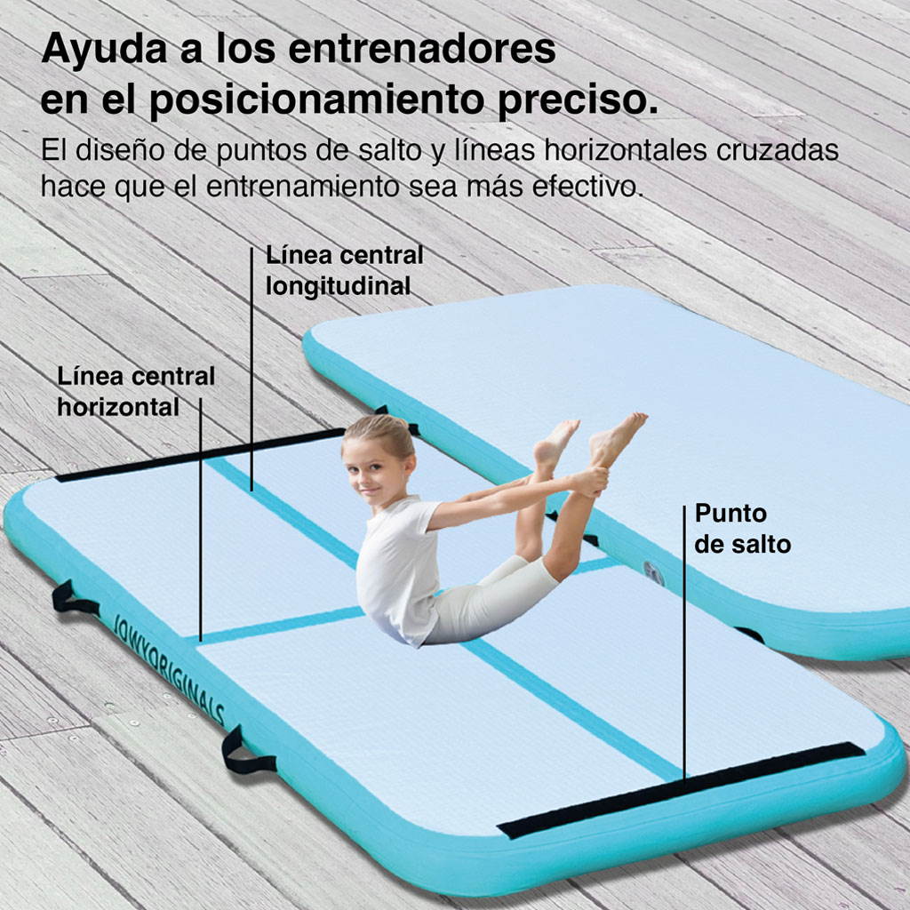 Airtrack 200x100x10cm Colchoneta Inflable, Color Azul