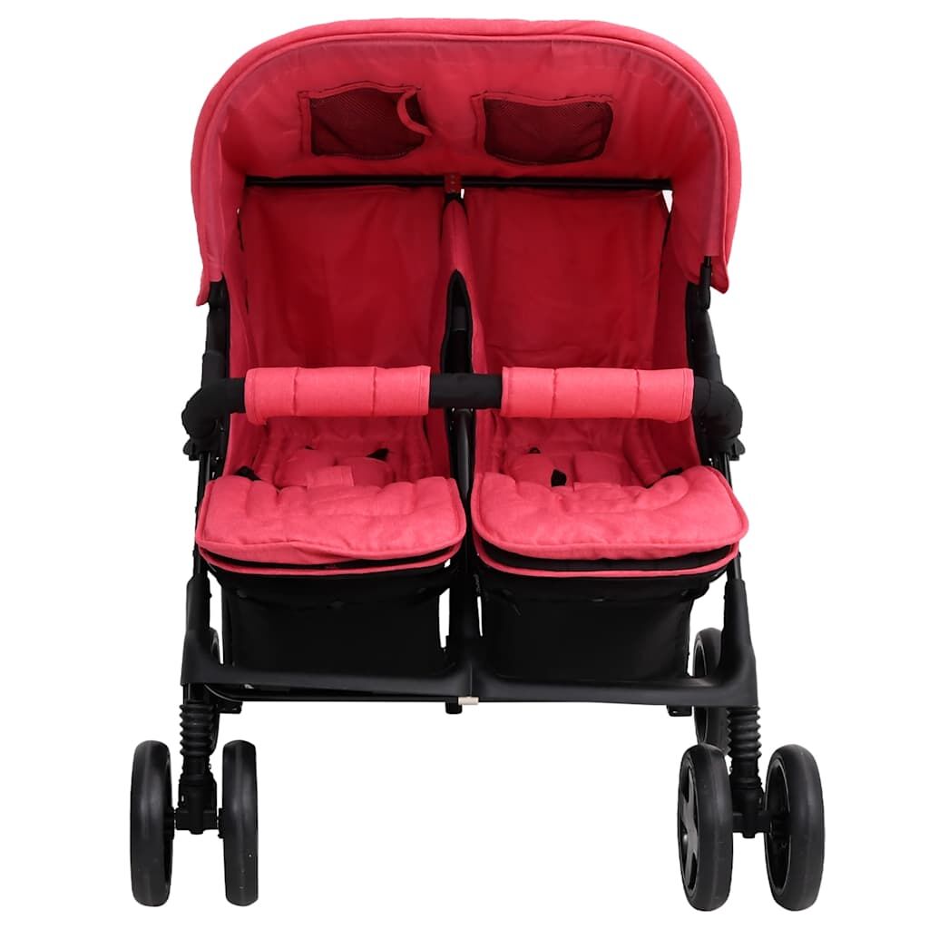 Vidaxl Carrito Para Gemelos De Acero Rojo_1