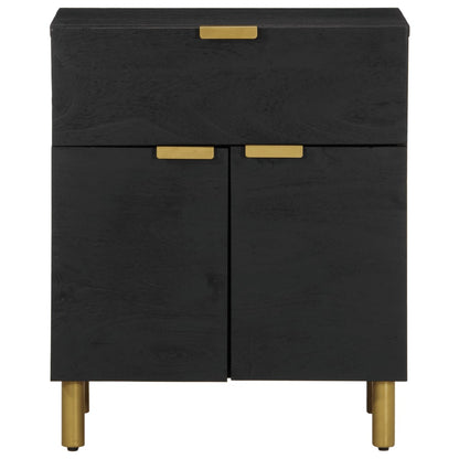 Mesita De Noche Madera De Ingeniería Negra 50x33x60 Cm_1