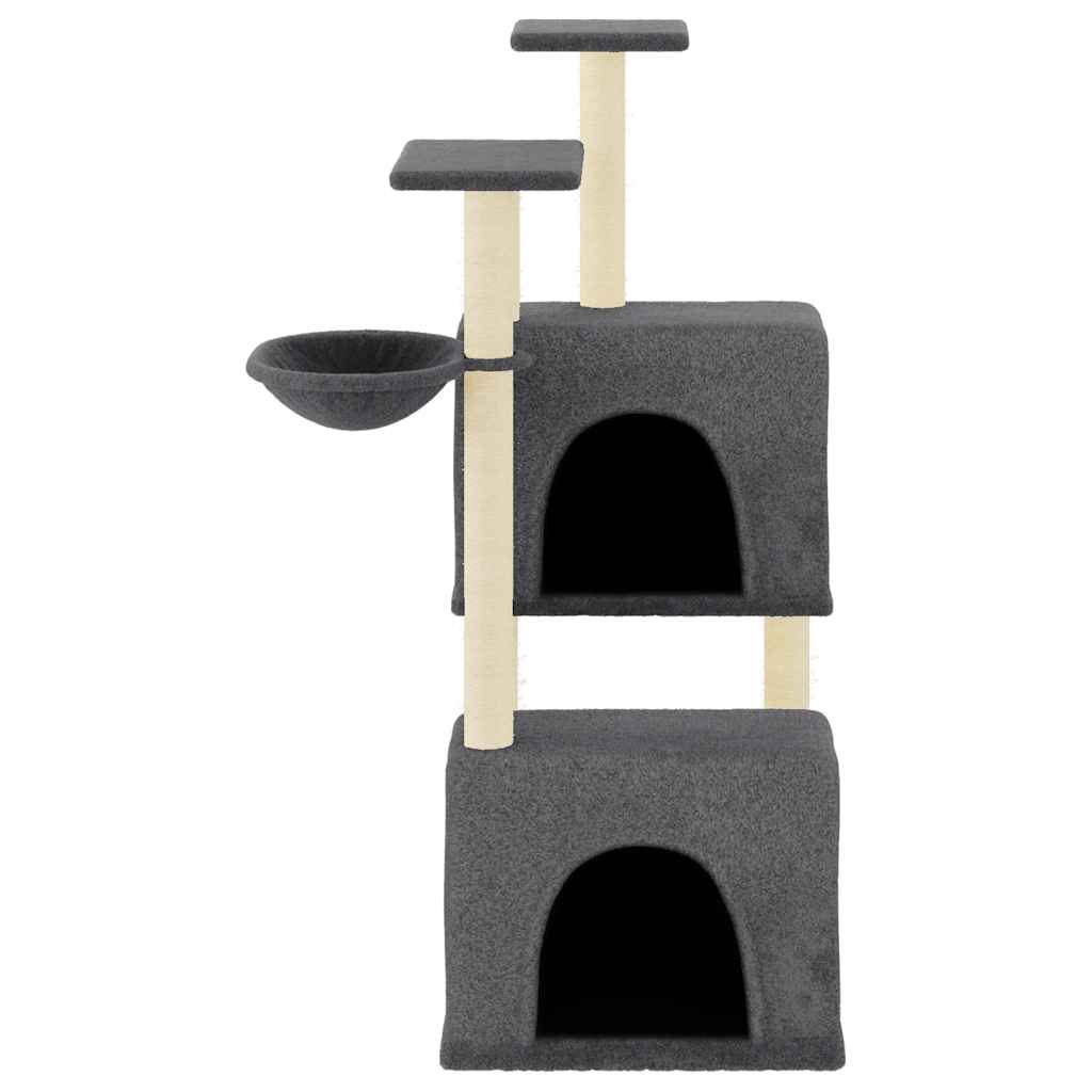 Rascador Para Gatos Con Postes De Sisal Gris Oscuro 122 Cm_2