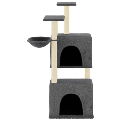 Rascador Para Gatos Con Postes De Sisal Gris Oscuro 122 Cm_2