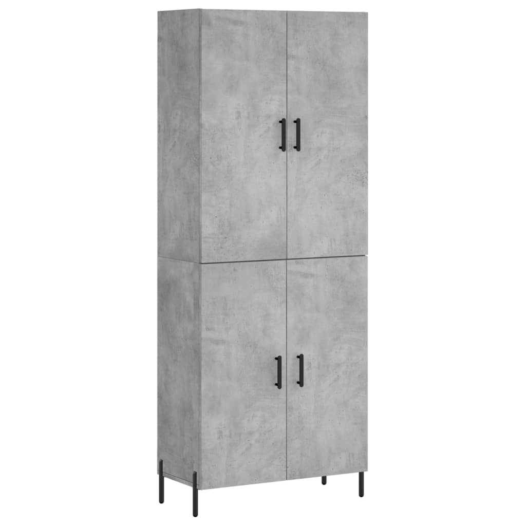 Aparador Alto Madera Contrachapada Gris Hormigón 69,5x34x180 Cm_1