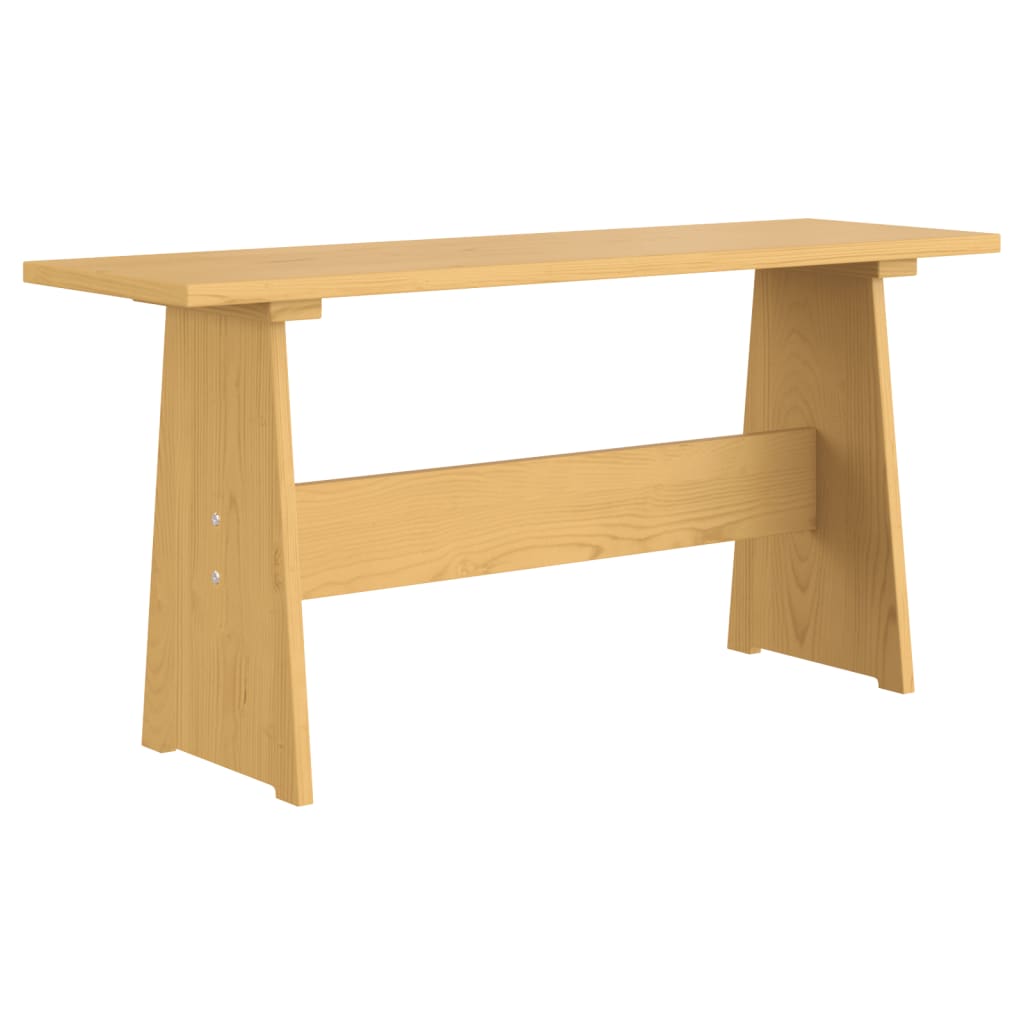 Mesa De Comedor Con Banco Reine Madera Maciza Pino Marrón Miel_1