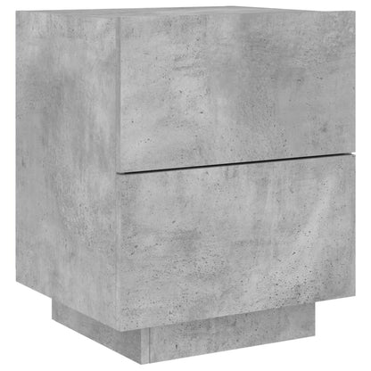 Mesita De Noche Con Luces Led Madera Ingeniería Gris Hormigón_1