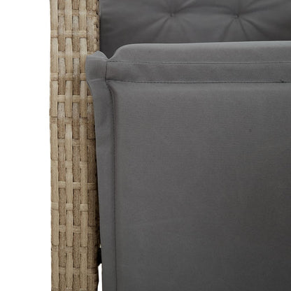 Set Comedor De Jardín 5 Pzas Con Cojines Ratán Sintético Beige / Vetonek_4