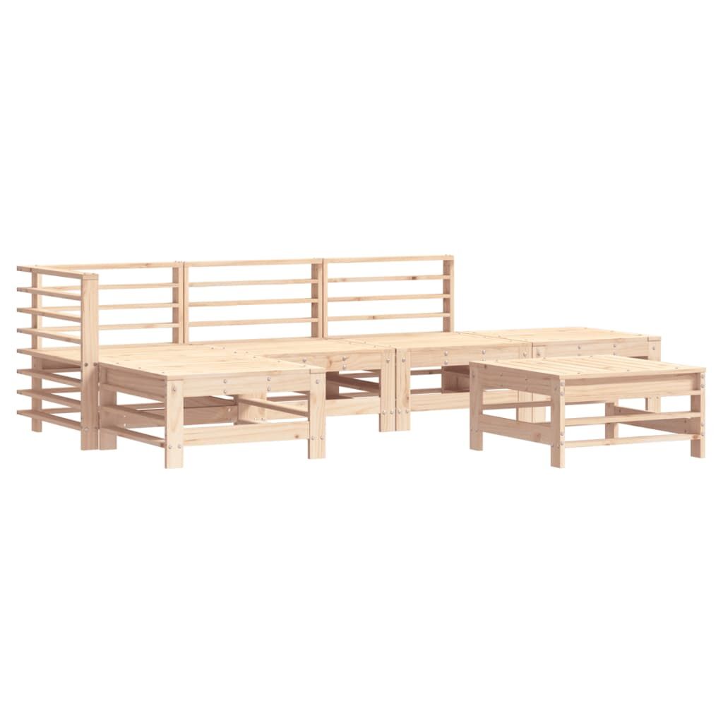 Vidaxl Juego De Muebles De Jardín 6 Piezas Madera Maciza De Pino_0