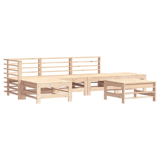 Vidaxl Juego De Muebles De Jardín 6 Piezas Madera Maciza De Pino_0