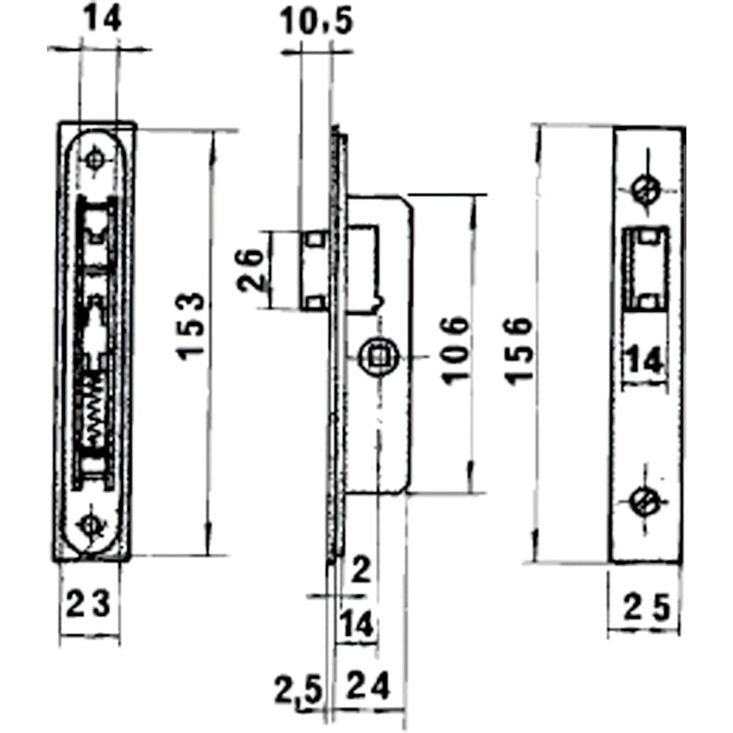 Cerradura Lince 5553 Aluminio   14 Mm.