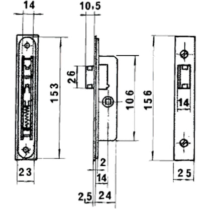 Cerradura Lince 5553 Aluminio   14 Mm.