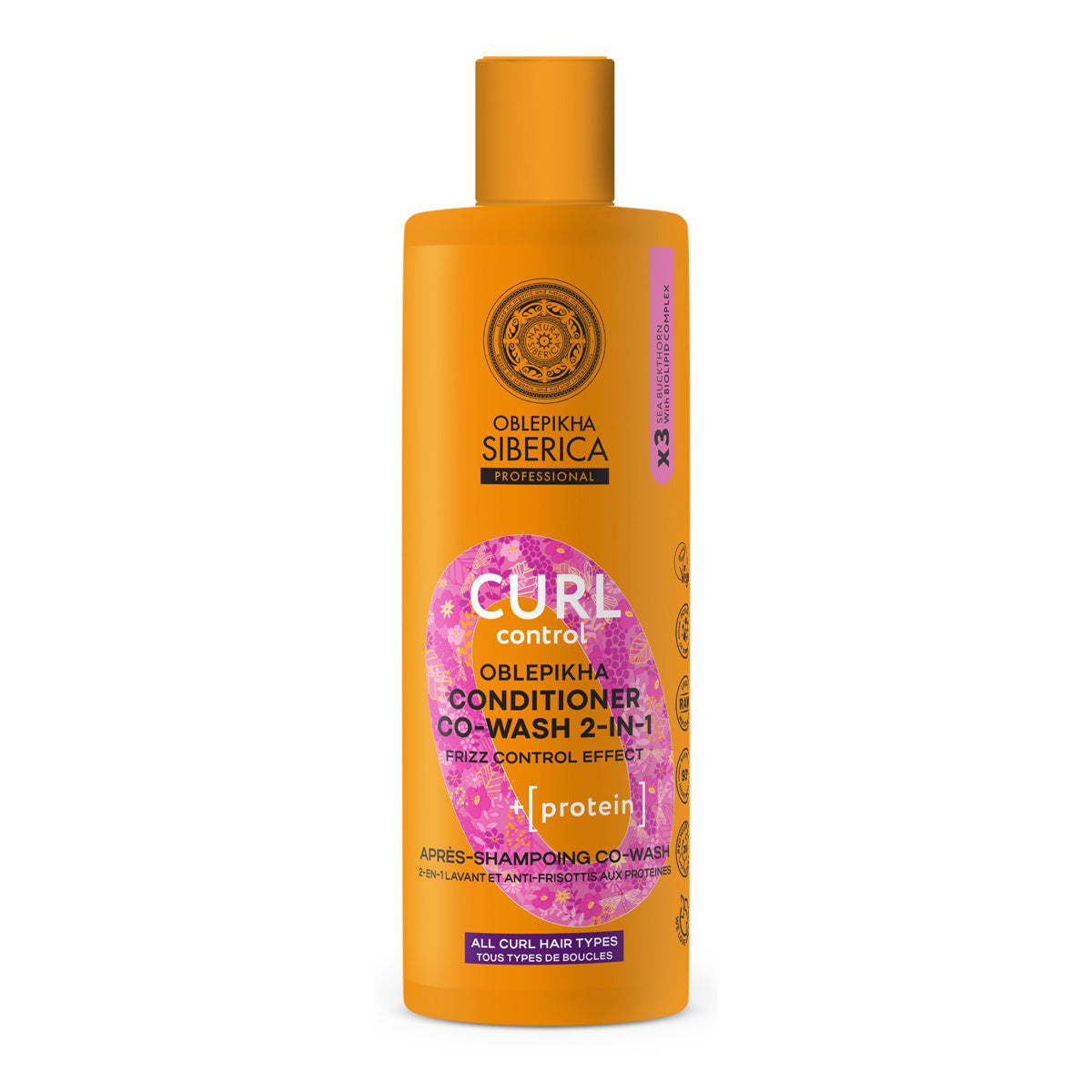 Acondicionador co-wash 2 en 1 con proteínas «CURL CONTROL», Natura siberica, 400 ml