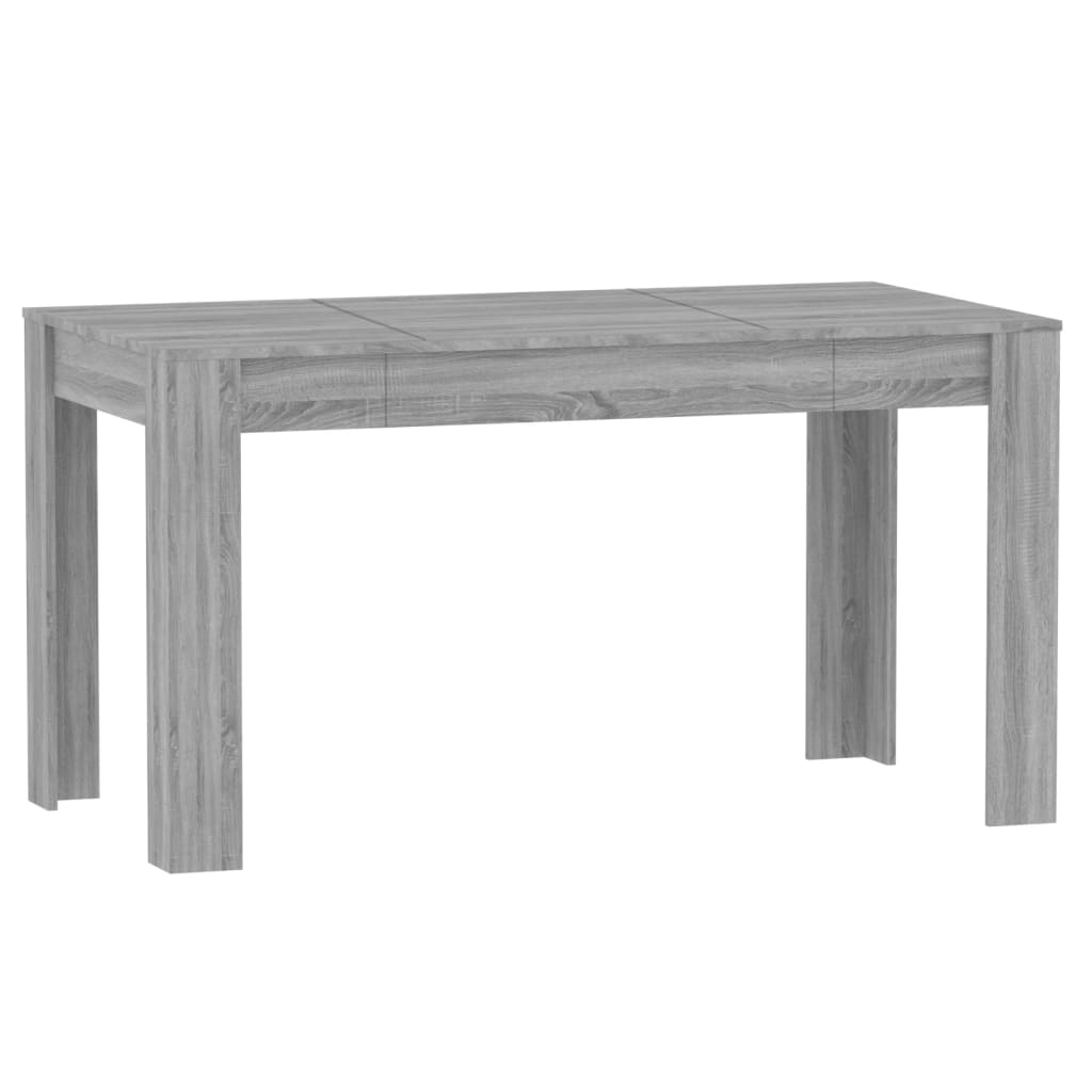 Mesa De Comedor Madera Contrachapada Gris Sonoma 140x74,5x76 Cm_0