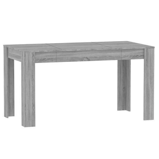 Mesa De Comedor Madera Contrachapada Gris Sonoma 140x74,5x76 Cm_0