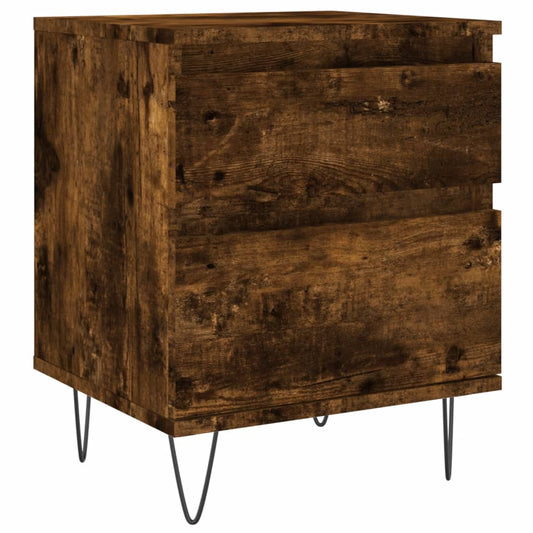Mesita De Noche Madera De Ingeniería Roble Ahumado 40x35x50 Cm_0