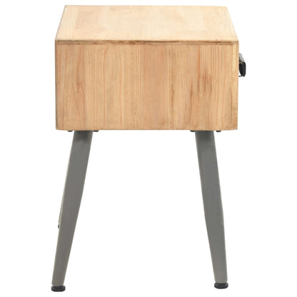 Mesita De Noche De Madera Maciza De Abeto 43x38x50 Cm_1