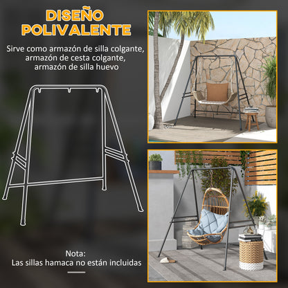 Outsunny Soporte Para Silla Colgante Con Marco De Acero Carga 150 Kg Negro_5