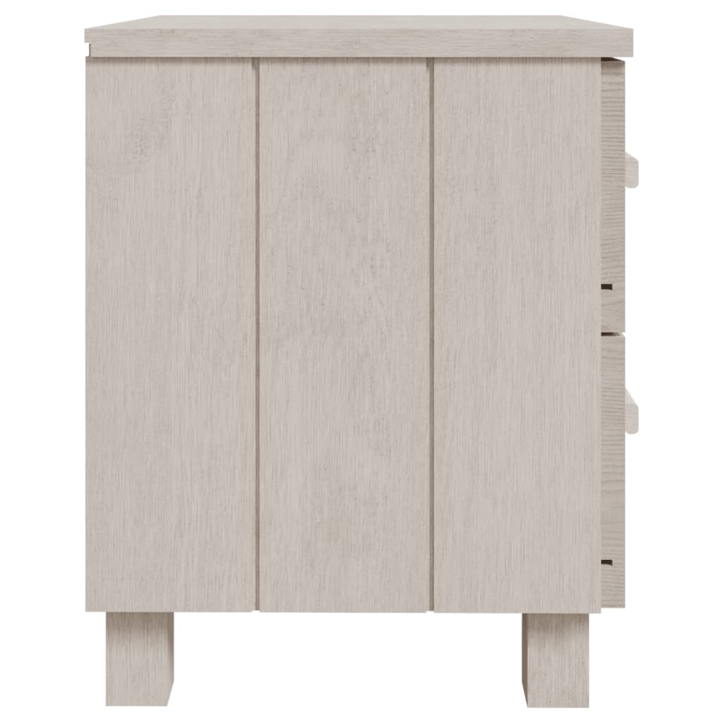 Mesitas De Noche 2 Uds Hamar Pino Macizo Blanco 40x35x44,5 Cm_3