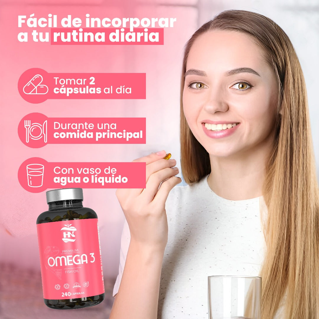 Omega 3 Capsulas 1000mg - 240 Perlas Blandas Enriquecido Con Vitamina E - Omega-3 Con 350mg Epa - 250mg Dha (4 Meses)_3