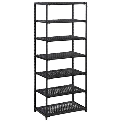 Vidaxl Estantería Para Zapatos De Ratán Sintético Negro 50x30x120 Cm_0