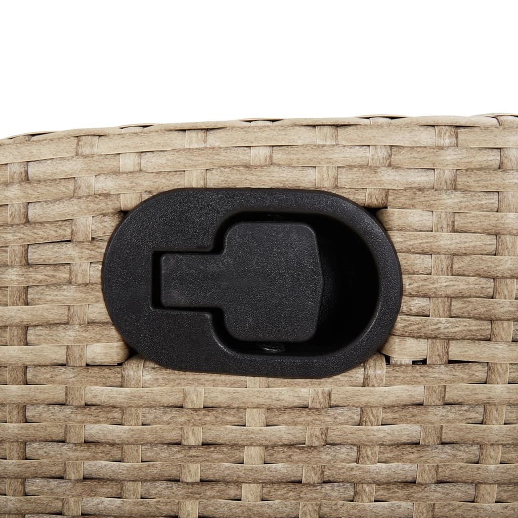 Set Comedor De Jardín 7 Pzas Con Cojines Ratán Sintético Beige / Vetonek_3