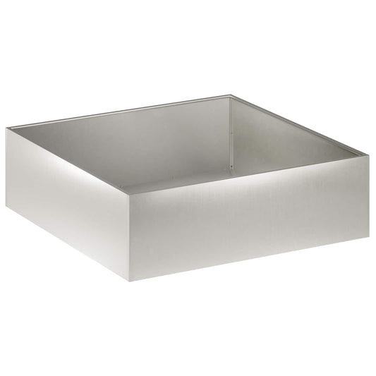 Macetero De Jardín Plateado 80 X 80 X 30 Cm Acero Inoxidable_0