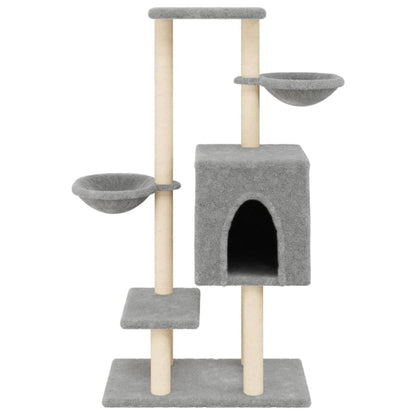 Vidaxl Rascador Para Gatos Con Postes De Sisal Gris Claro 117 Cm_3