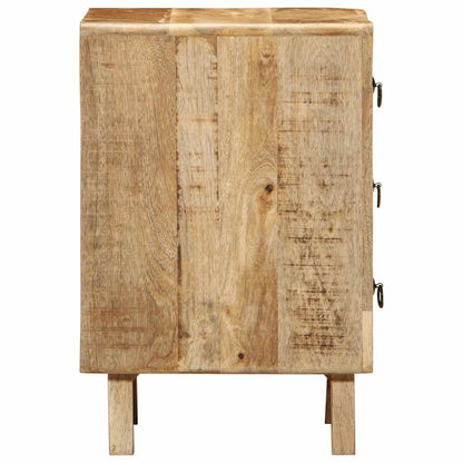Mesita De Noche De Madera Maciza De Mango Rugosa 37x32x50 Cm_1