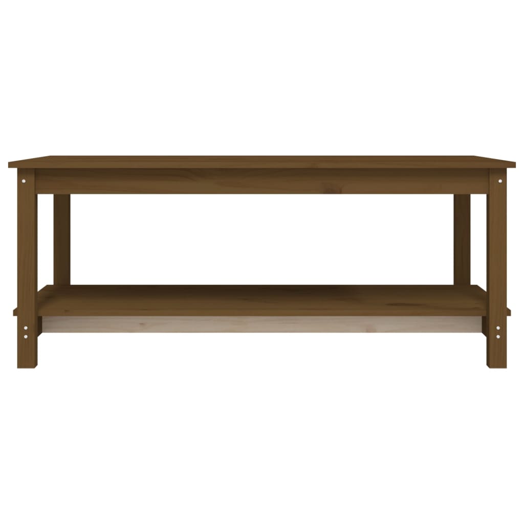 Mesa De Centro Madera Maciza De Pino Marrón Miel 110x55x45 Cm_3