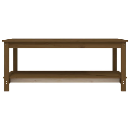 Mesa De Centro Madera Maciza De Pino Marrón Miel 110x55x45 Cm_3
